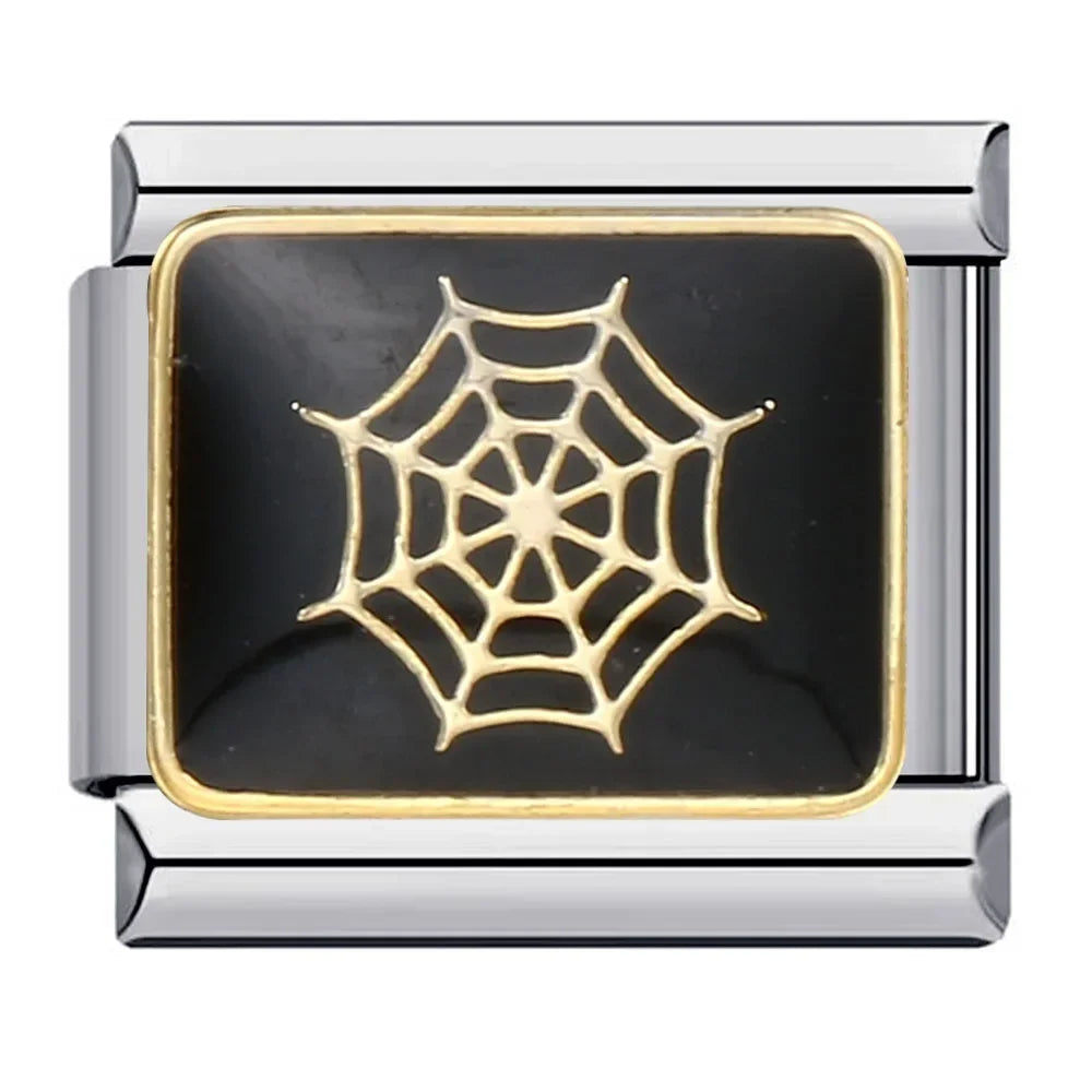 New Fashion Halloween Dark Style Skull Italian Charm Links Fit 9mm Stainless Steel Module Bracelet DIY Making Jewellry