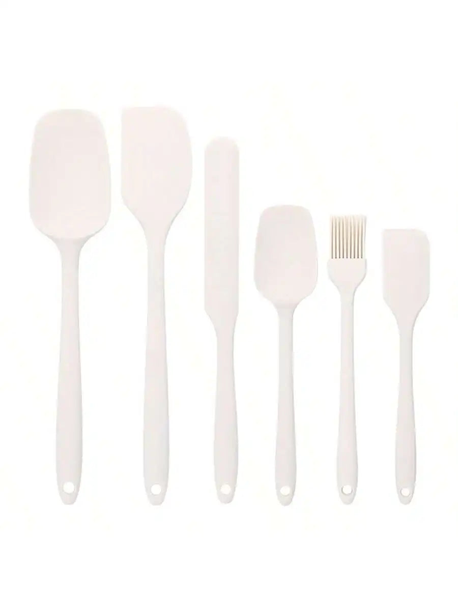 6Pcs Silicone Spatula Set Food Grade Cream Mixing Spoon Non Stick Heat Resistant Spatulas for Cooking Baking Mixing Baking Tools