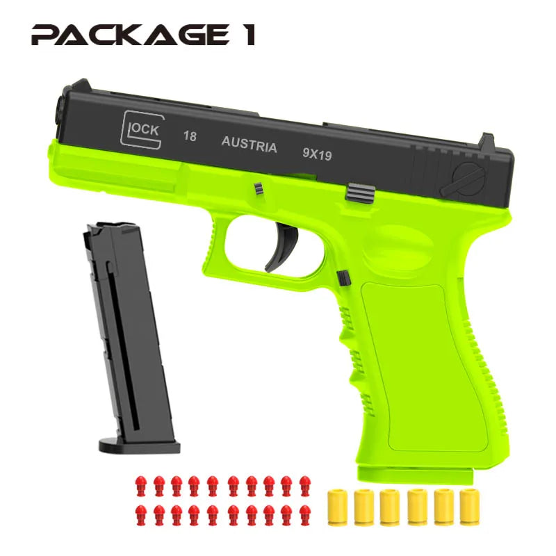 Black M1911 Colt Toy Gunman Gun, Soft Bullet Shell, Catapult Blaster, Manual Air Gun Launcher, Boys Shooting Game 14+y