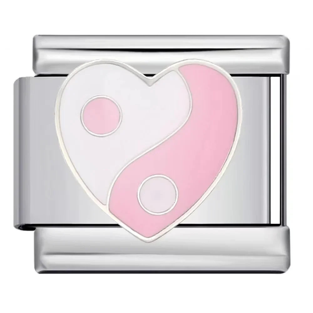 2025 Fashion Love and Romance Modular Italian Charm Links Fit 9mm Stainless Steel Elastic Bracelet Women DIY Jewelry