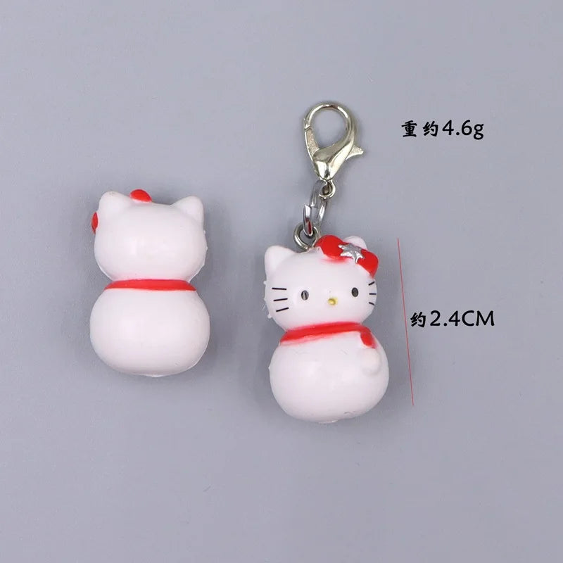 Kawaii Hello Kitty Toy Cute Anime Cat Keychain Backpack Phone Case Decoration Cartoon Festival Gift Women Accessories Wholesale