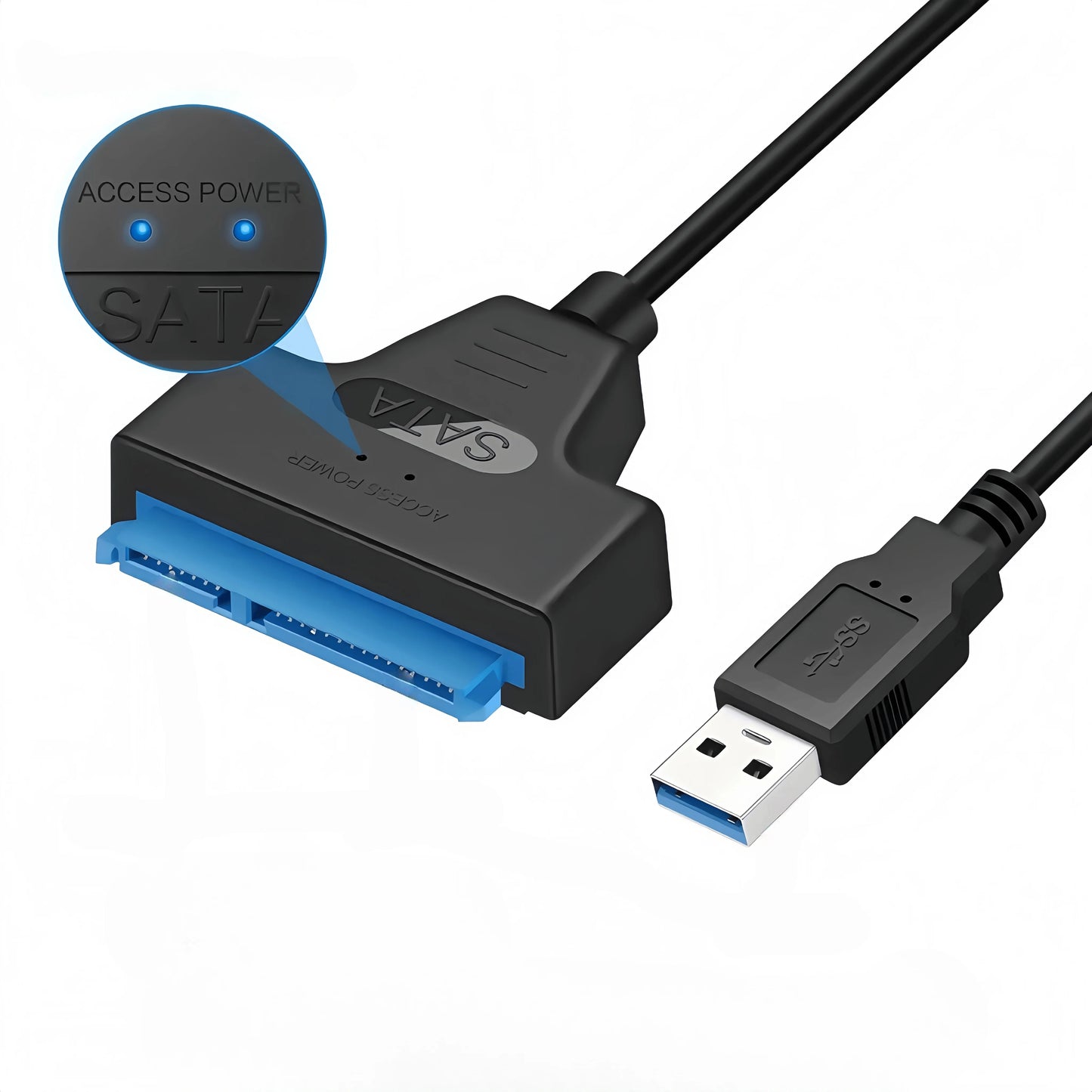 USB 3.0 to SATA III Adapter Cable - 6Gbps 2.5" HDD/SSD Converter with 22-Pin Connector for Laptop/PC (Plug & Play)