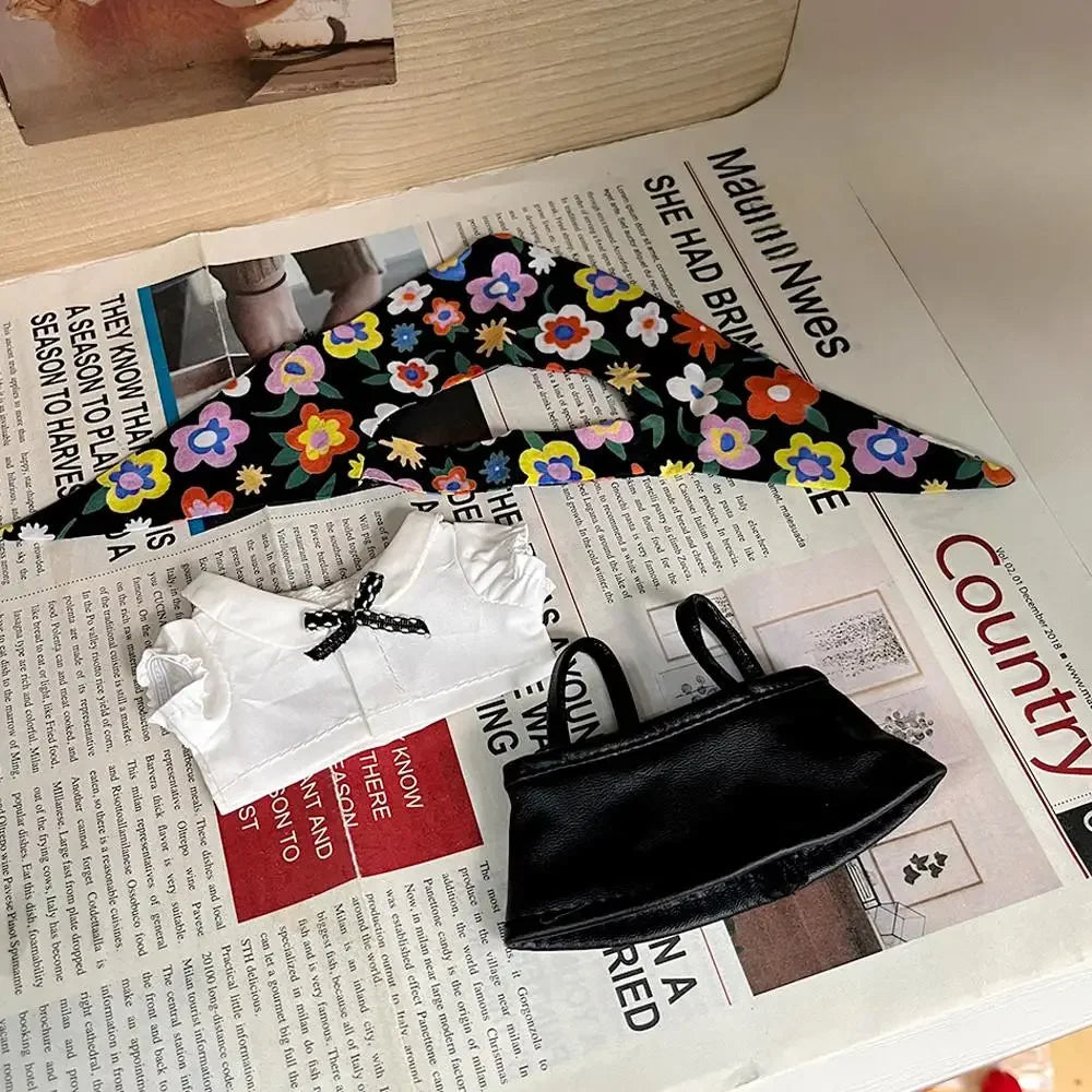 For 17cm Labubu v1/v2/v3 doll baby clothes heart Dolls Accessories Elegant Set DIY Overalls Set Decoration Accessories