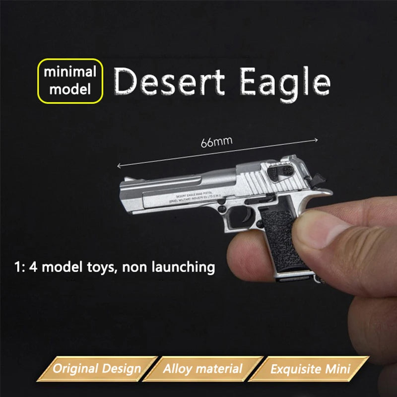 Desert Eagle Keychain Pendant 1:4 Size Proportional Model Detachable High Quality Alloy Keychain Ornament Holiday Birthday Gift