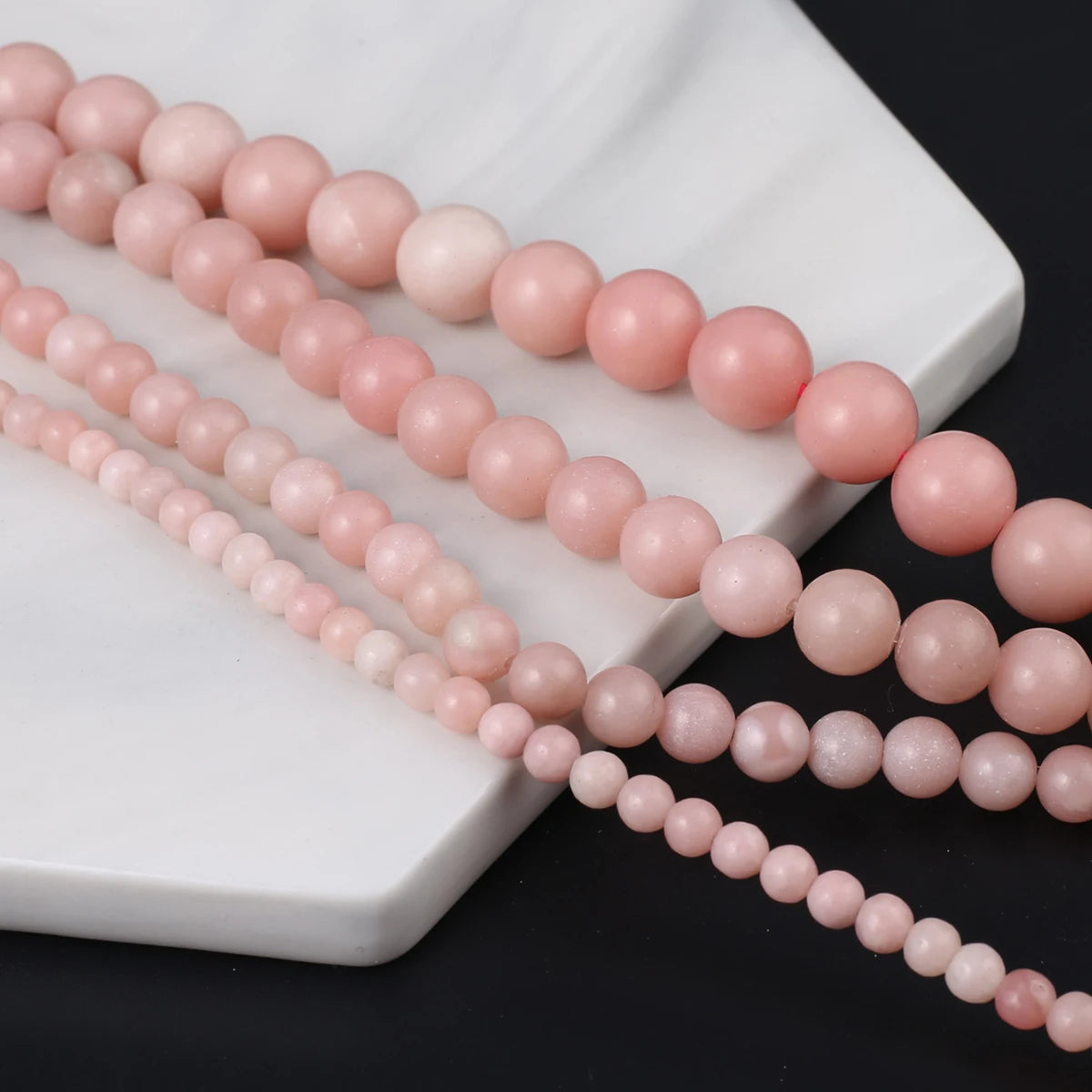 Natural Genuine Pink Opal Stone Beads Round Loose Spacer Beads for Jewelry Making DIY Bracelet Charms Accessories 4/6/8/10mm