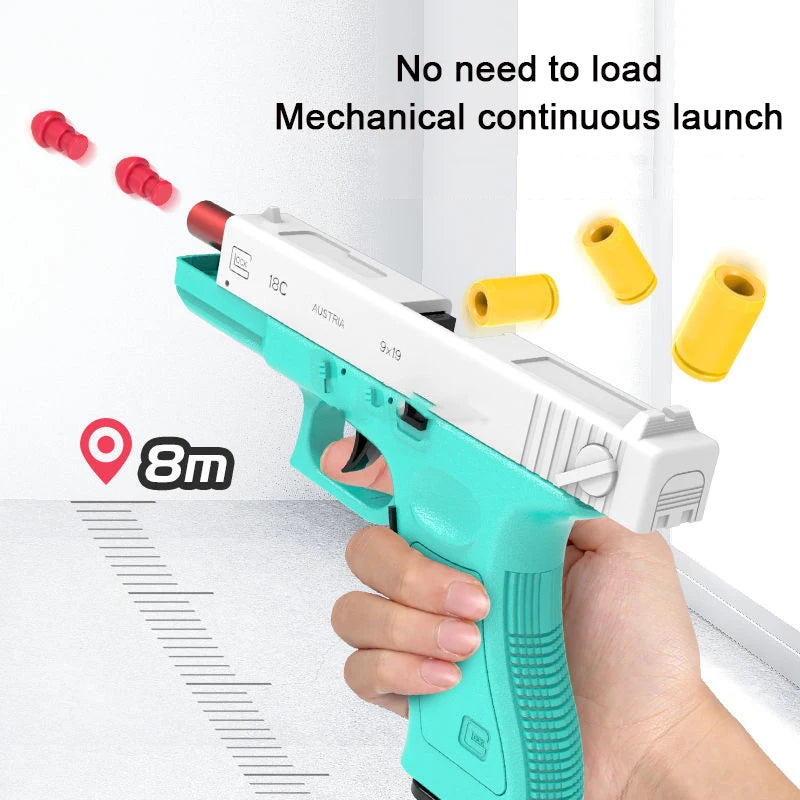 Black M1911 Colt Toy Gunman Gun, Soft Bullet Shell, Catapult Blaster, Manual Air Gun Launcher, Boys Shooting Game 14+y