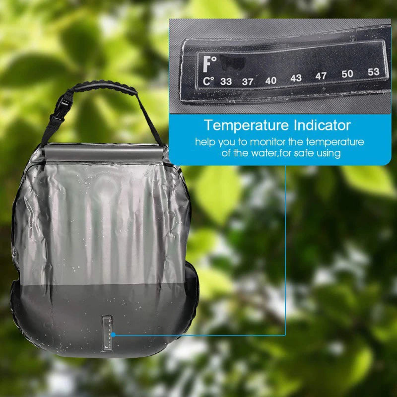 Solar Shower Bag | 20L Solar Heating Camping Shower Bag | Removable Hose | On-Off Switchable Shower Head | Ducha Portatil | Trav