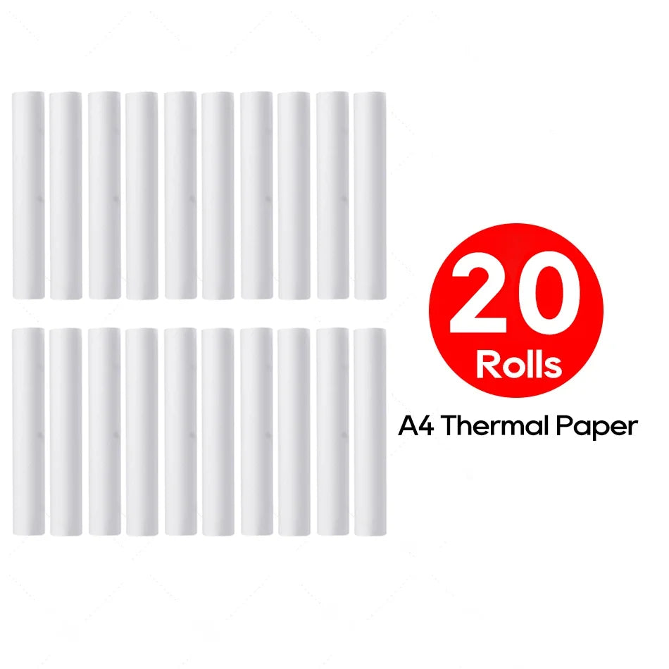 6 Rolls A4 Quick-dry Thermal Paper for mini printer thicker brighter and the font is clearer to make the printing quality better