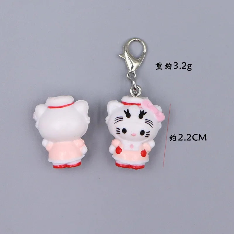 Kawaii Hello Kitty Toy Cute Anime Cat Keychain Backpack Phone Case Decoration Cartoon Festival Gift Women Accessories Wholesale
