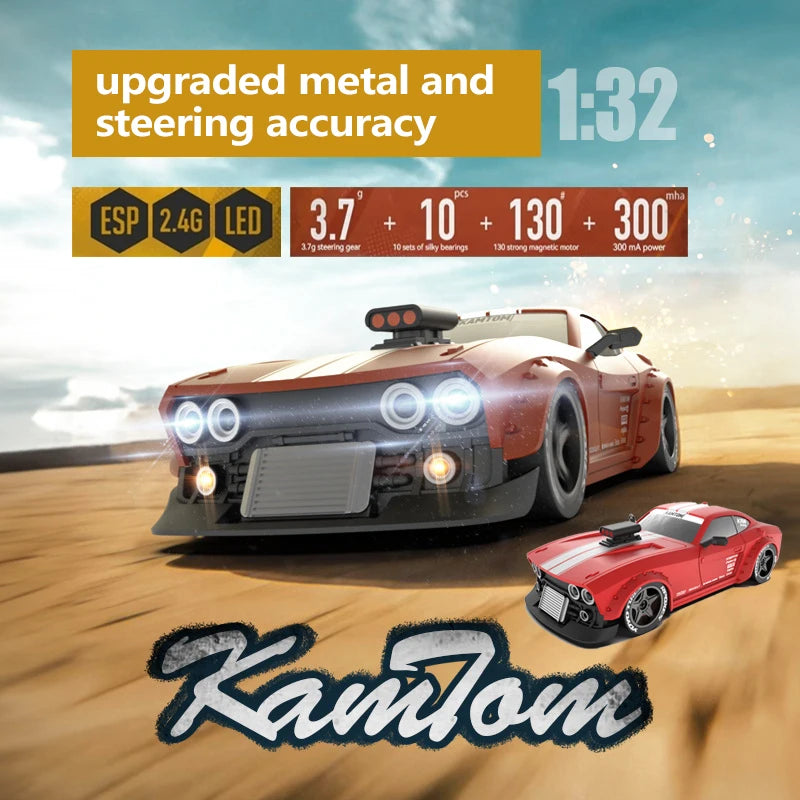 In Stock Kamtom 3299 1:32 Rc Car Upgrade Luminous Metal Servo Motor Car Dodgeboy Toy Car Professional Rc Drift Rc Stunt Car