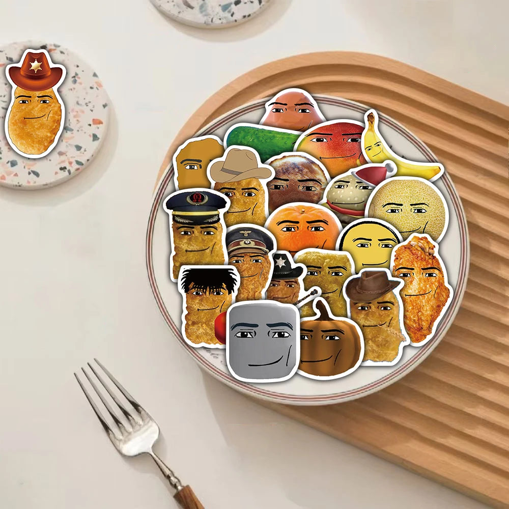 58PCS Robloxs Face Winning Smile Chicken Nugget Meme Stickers Aesthetic Phone Laptop Motorcycle Phone Gifts Wall Sticker