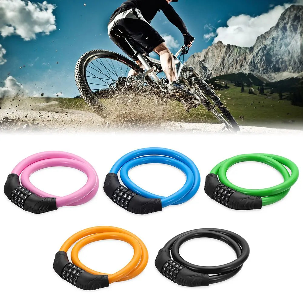 Bicycle Steel Cycle Security Cable Chain Bike Lock Padlock Combination Number 4 Digit Password