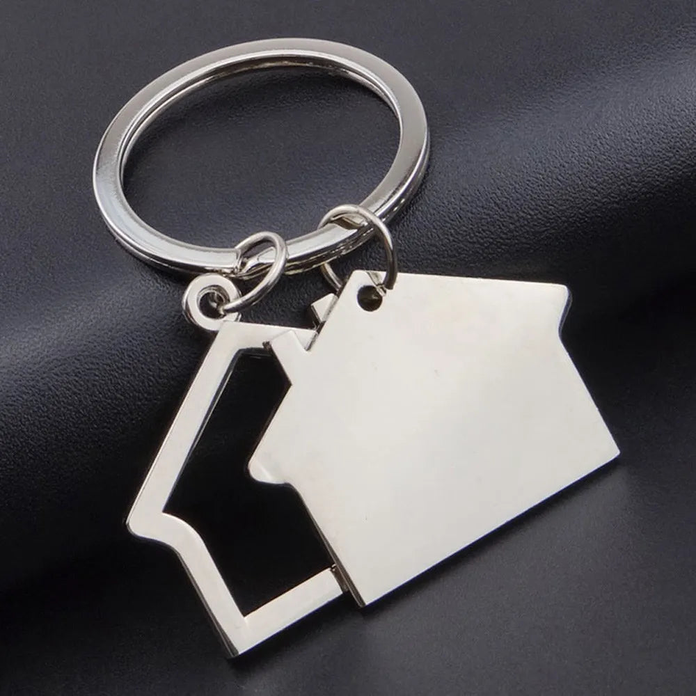 Split Key Ring Present House Metal Gift Keyring Modern Home Chain Key Keychain Christmas Keyfob Other Key Purse брелок на сумку