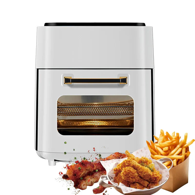 Grande friteuse à air numérique multifonction, four électrique, décollage, écran tactile, fenêtre visible, sans huile, 15l