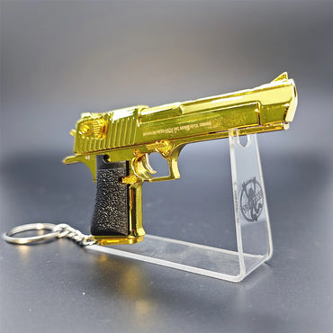 Mini Golden 1:3 Scale Alloy Desert Eagle Pistol Keychain Perfect Detachable Model Gift For Children/Men/Gun Lovers And Collect