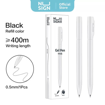 NUSIGN 0.5MM Frosted Neutral Gel Pen Turning Core Black Signature Pen Writing Stationery Students Office Supplies