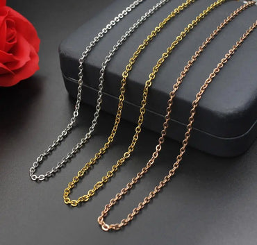 1pc 60+5cm Stainless Steel Necklace Chains 60cm with 5cm Adjustable Chain DIY Jewelry Making Materials