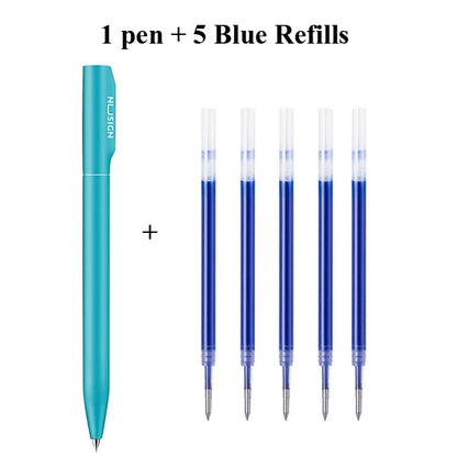 NUSIGN 0.5MM Frosted Neutral Gel Pen Turning Core Black Signature Pen Writing Stationery Students Office Supplies