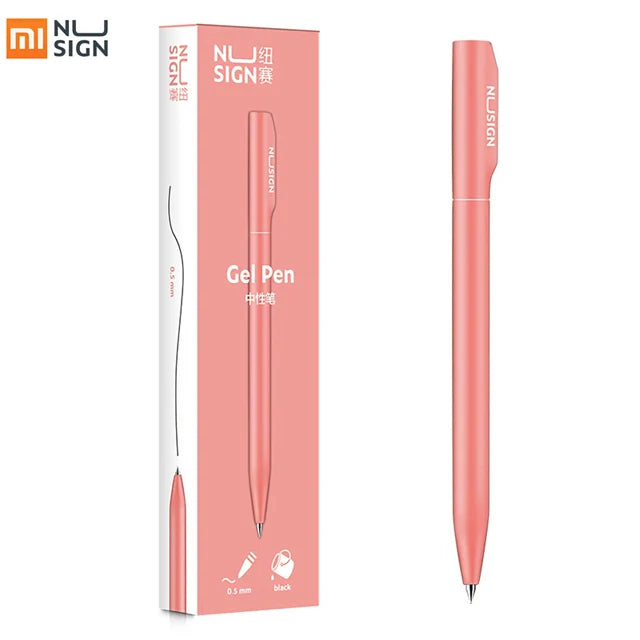 NUSIGN 0.5MM Frosted Neutral Gel Pen Turning Core Black Signature Pen Writing Stationery Students Office Supplies