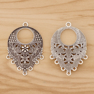 10 Pieces Tibetan Silver Bohemia Boho Water Drop Chandelier Multi Strand Connector Charms Pendants for Earrings Jewellery Making