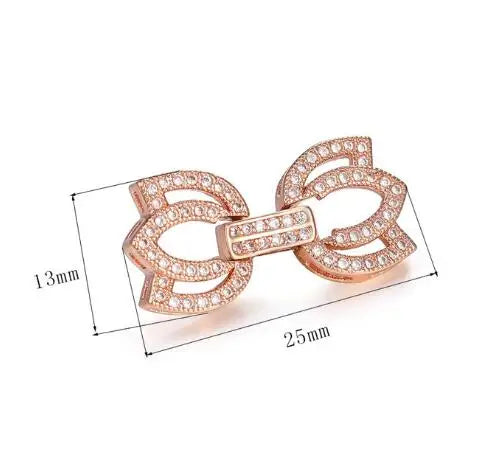 Jewellery Making Supplies Copper Inlaid AAA CZ Rhinestone Round Heart Clasps For Bracelets Making Fastening Jewelry Findings