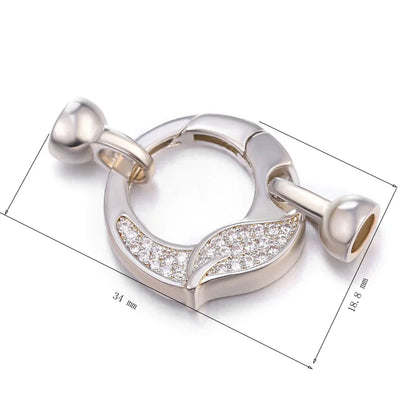 Jewellery Making Supplies Copper Inlaid AAA CZ Rhinestone Round Heart Clasps For Bracelets Making Fastening Jewelry Findings