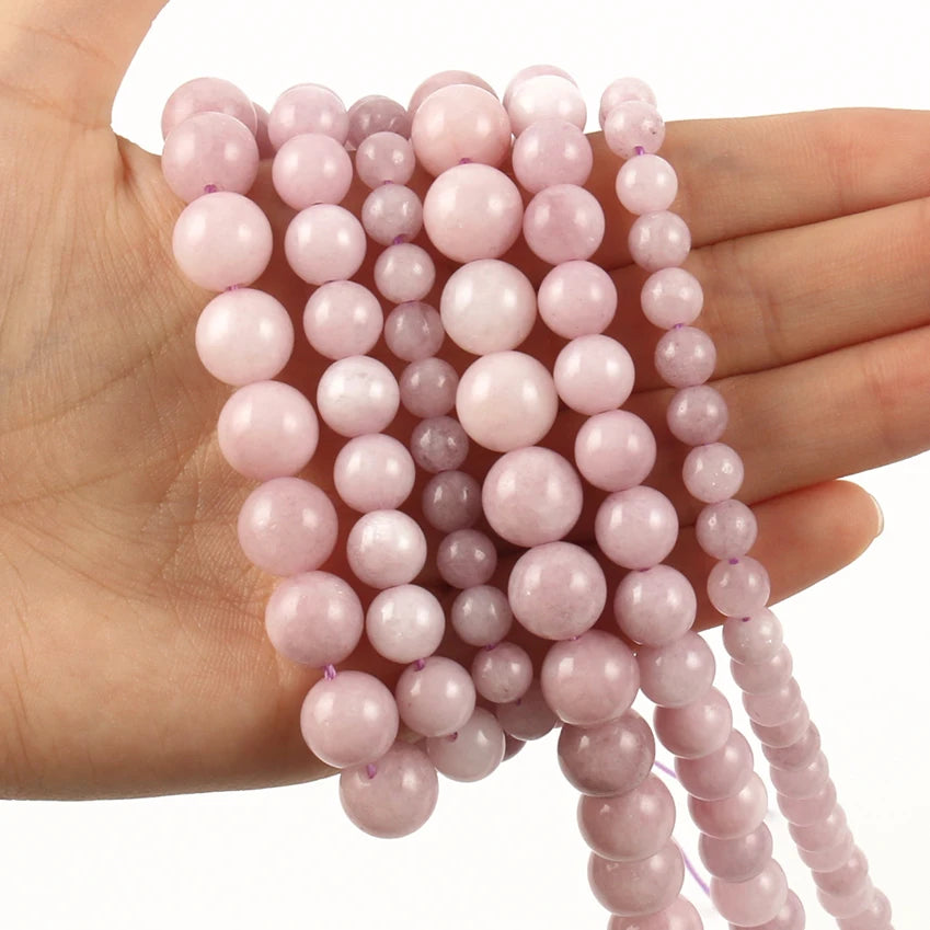 Natural Stone Beads Amazonite Blue Apatite Strawberry Quartzs Loose Round Beads for Jewelry Making DIY Bracelet 15inch Mineral