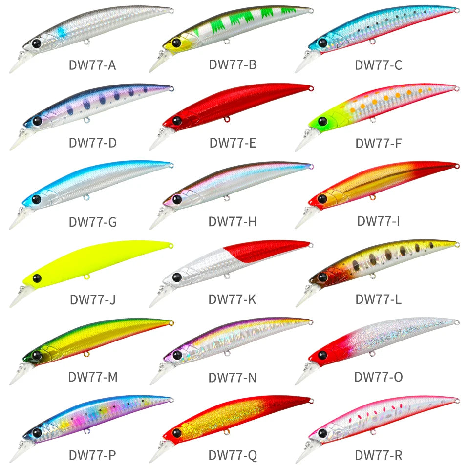 TSURINOYA 110S Long Casting Sinking Minnow Saltwater Fishing Lure DW77 110mm 22g Large Trout Pike River Lake Hard Baits Jerkbait