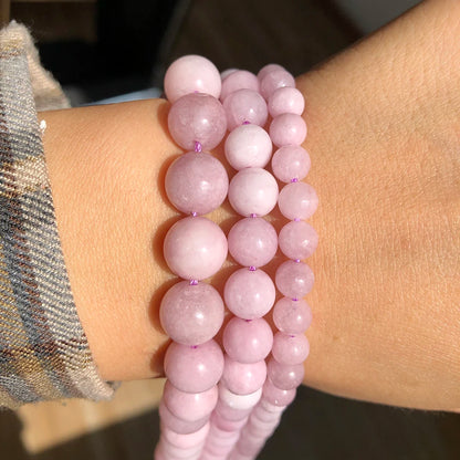 Natural Stone Purple Kunzites Beads Round Loose Spacer Spodumene Stone Beads For Making Jewelry Chalcedony Diy Bracelet Necklace