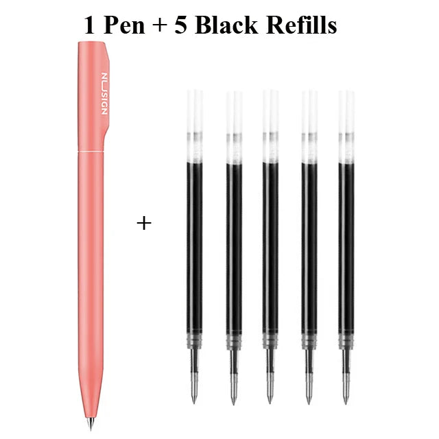 NUSIGN 0.5MM Frosted Neutral Gel Pen Turning Core Black Signature Pen Writing Stationery Students Office Supplies