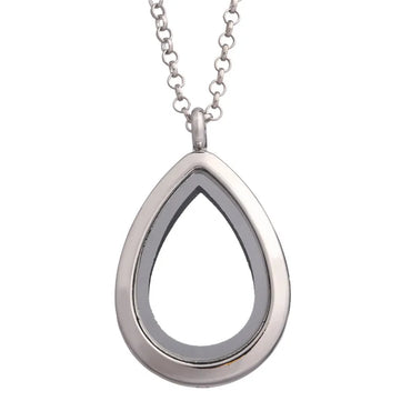 1Pc Plain Water Drop Glass Memory Floating Photo Locket Pendant For Women Glass Living Medallion Collection Collier Jewelry Bulk