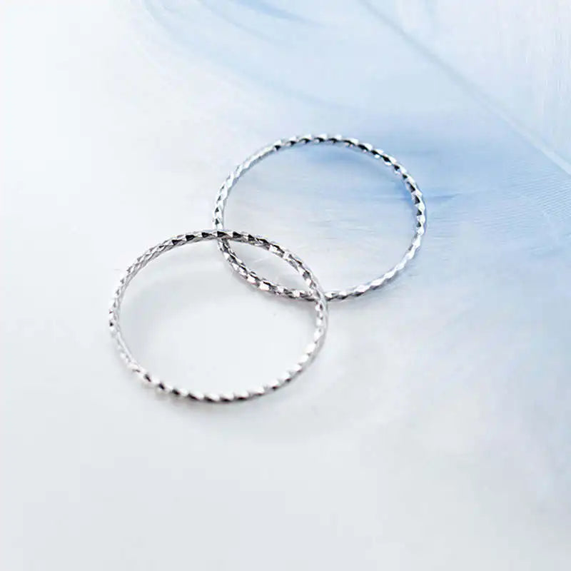 SOFTPIG Real 925 Sterling Silver Minimalist round Ring For Fashion Women Party Cute Fine Jewelry Geometry Accessories Gift
