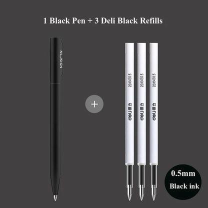 NUSIGN 0.5MM Frosted Neutral Gel Pen Turning Core Black Signature Pen Writing Stationery Students Office Supplies