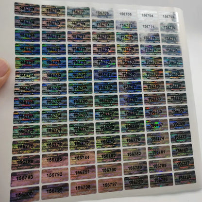 5000pcs Serial Number Holographic GENUINE AUTHENTIC Warranty Void Tamper Proof Evident Sticker 20mm x 10mm