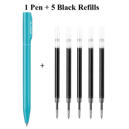 NUSIGN 0.5MM Frosted Neutral Gel Pen Turning Core Black Signature Pen Writing Stationery Students Office Supplies