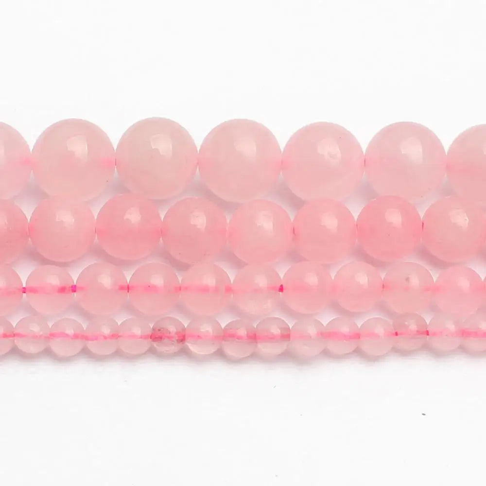 4/6/8/10/12 mm Natural Rose Pink Quartzs Crystals Stone Round Loose Beads For Jewellery Making Bracelet 15" Strand