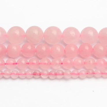 4/6/8/10/12 mm Natural Rose Pink Quartzs Crystals Stone Round Loose Beads For Jewellery Making Bracelet 15" Strand