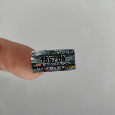 5000pcs Serial Number Holographic GENUINE AUTHENTIC Warranty Void Tamper Proof Evident Sticker 20mm x 10mm