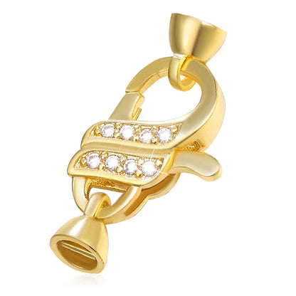 Jewellery Making Supplies Copper Inlaid AAA CZ Rhinestone Round Heart Clasps For Bracelets Making Fastening Jewelry Findings