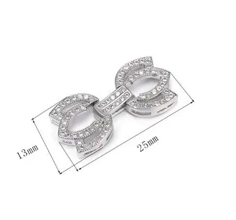 Jewellery Making Supplies Copper Inlaid AAA CZ Rhinestone Round Heart Clasps For Bracelets Making Fastening Jewelry Findings