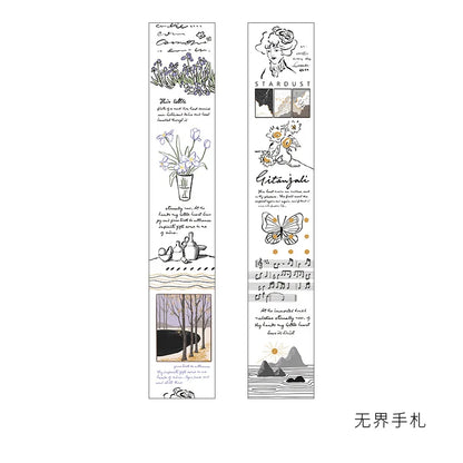 Mohamm Vintage Flower Plant Masking Washi Tape for Scrapbooking Journal Planner School Supplies Stationery