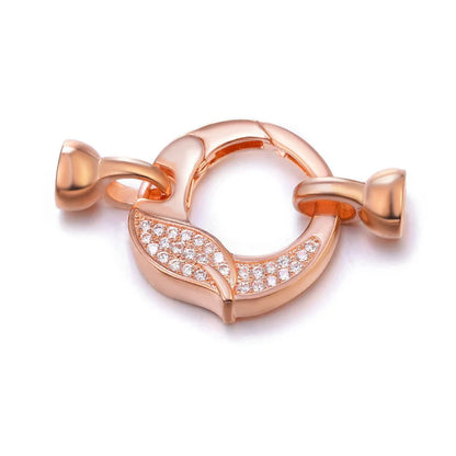 Jewellery Making Supplies Copper Inlaid AAA CZ Rhinestone Round Heart Clasps For Bracelets Making Fastening Jewelry Findings