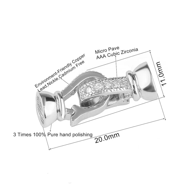 Jewellery Making Supplies Copper Inlaid AAA CZ Rhinestone Round Heart Clasps For Bracelets Making Fastening Jewelry Findings