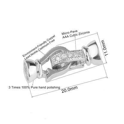 Jewellery Making Supplies Copper Inlaid AAA CZ Rhinestone Round Heart Clasps For Bracelets Making Fastening Jewelry Findings