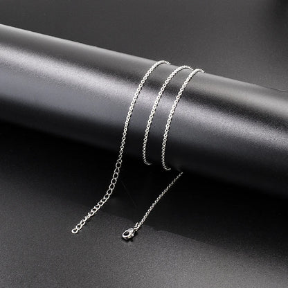 1pc 60+5cm Stainless Steel Necklace Chains 60cm with 5cm Adjustable Chain DIY Jewelry Making Materials