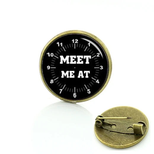 TAFREE Steampunk jewelry Vintage Egyptian Brooches pins Glass cabochon clock gears pin Fashion mandala Christmas gift C172