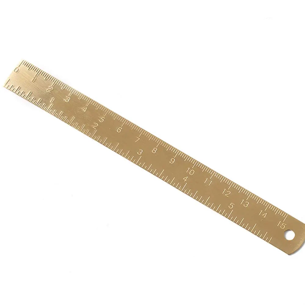 Vintage travel Brass Handy Straight scale Ruler 12cm Metal cute pure Copper Bookmark Dual Scales book mark marker school office