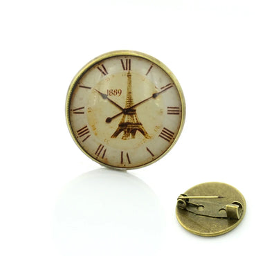 TAFREE Steampunk jewelry Vintage Egyptian Brooches pins Glass cabochon clock gears pin Fashion mandala Christmas gift C172