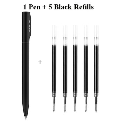 NUSIGN 0.5MM Frosted Neutral Gel Pen Turning Core Black Signature Pen Writing Stationery Students Office Supplies