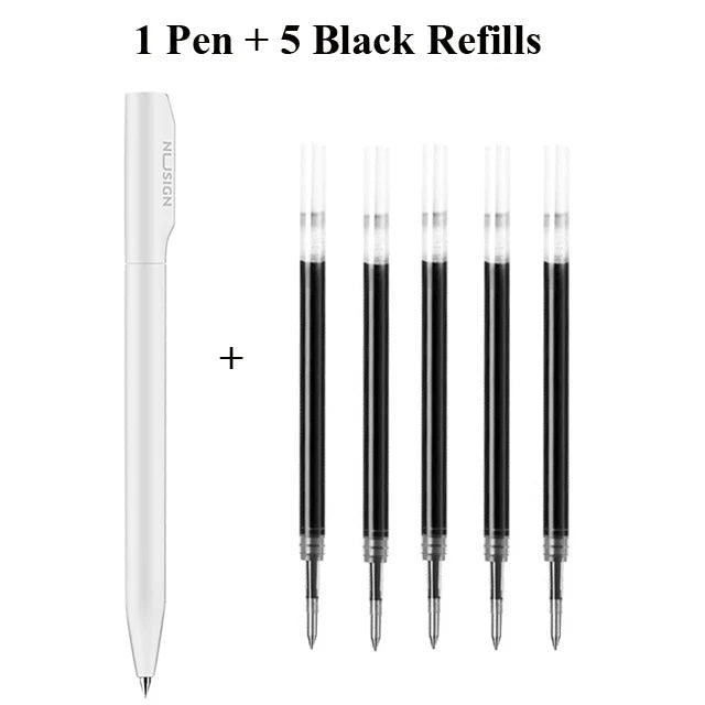NUSIGN 0.5MM Frosted Neutral Gel Pen Turning Core Black Signature Pen Writing Stationery Students Office Supplies